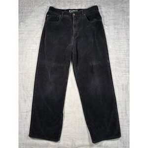 Brody Jeans Pants Mens 34 Black Vintage Y2K Corduroy Wide Leg Baggy Skater